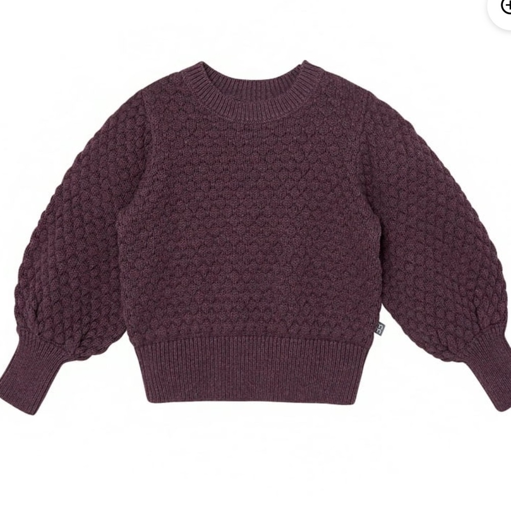 NWT modern moments toddler girls knit puff balloon sleeve sweater in grape